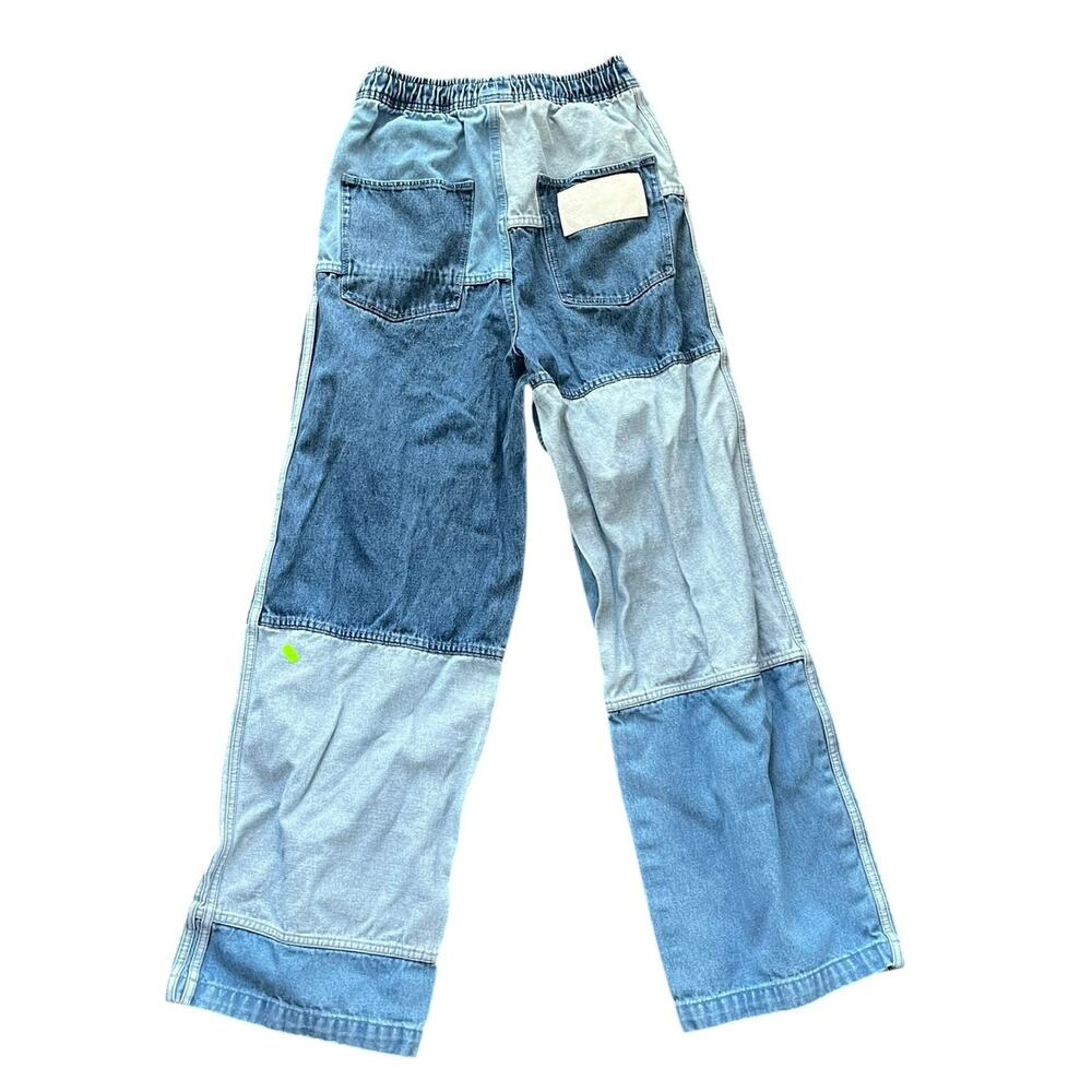 Adidas x Ksneiaschnaider Patchwork Denim Jean Pants Elastic Drawstring Waistband - Picture 2 of 7